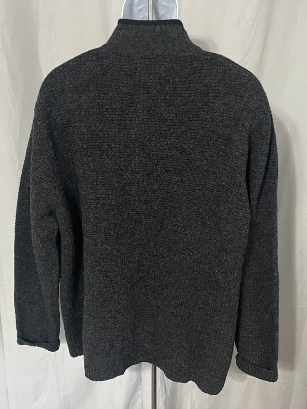 🍂 Pendleton Men's Dark Gray 100% Wool Full Zip Cardigan Sweater XL ⭐ - Picture 3 of 4